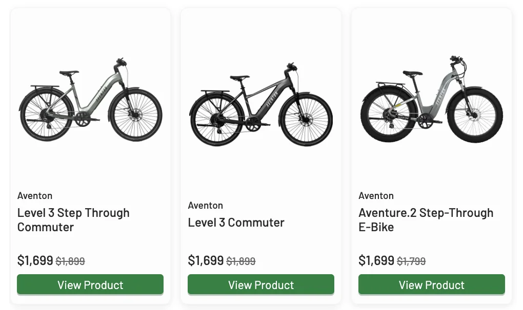 Shoply AI Search result for Class 2 e-bike under $2000, 50+ mile range