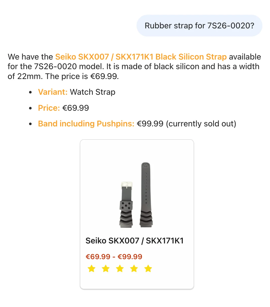 Rubber strap for 7S26-0020