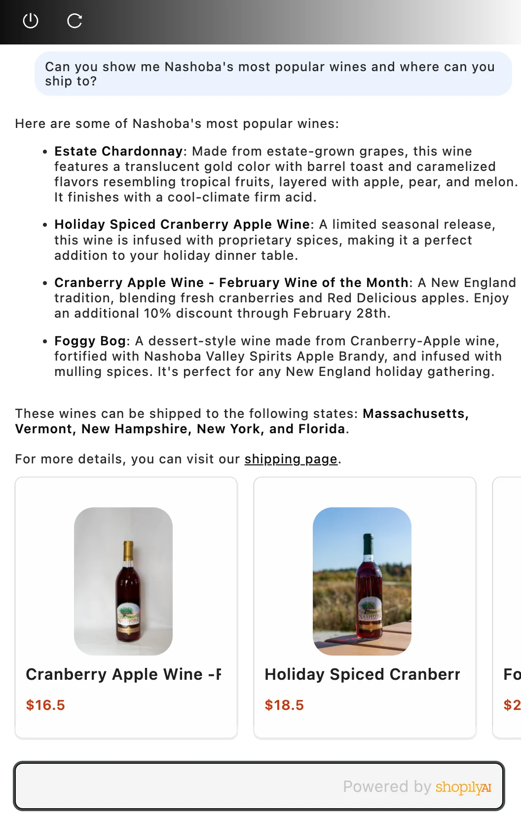 Wine recommendations